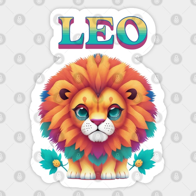 Leo Zodiac Sign Horoscope Sticker by Groovy Dreams